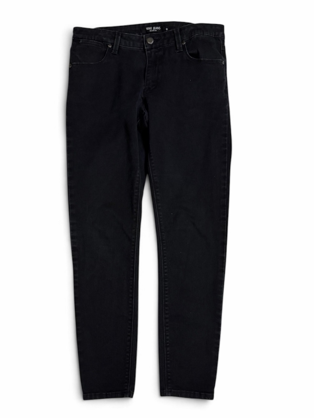 MAX JEANS Black Skinny Mid to High Rise Classic 5 Pocket Jeans Size 10